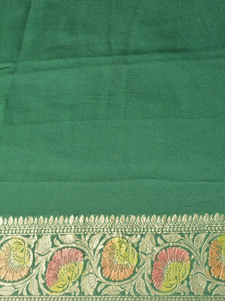 Dark Green Khaddi Georgette Silk Banarasi Saree SA288GRN