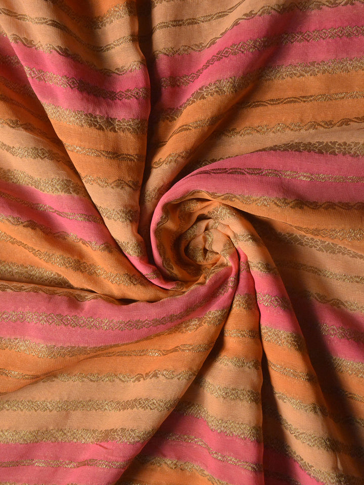 Peach Khaddi Georgette Silk Banarasi Saree SA290PEA