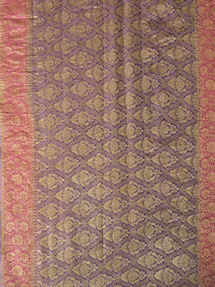 Lavender Khaddi Georgette Silk Banarasi Saree SA291PUR