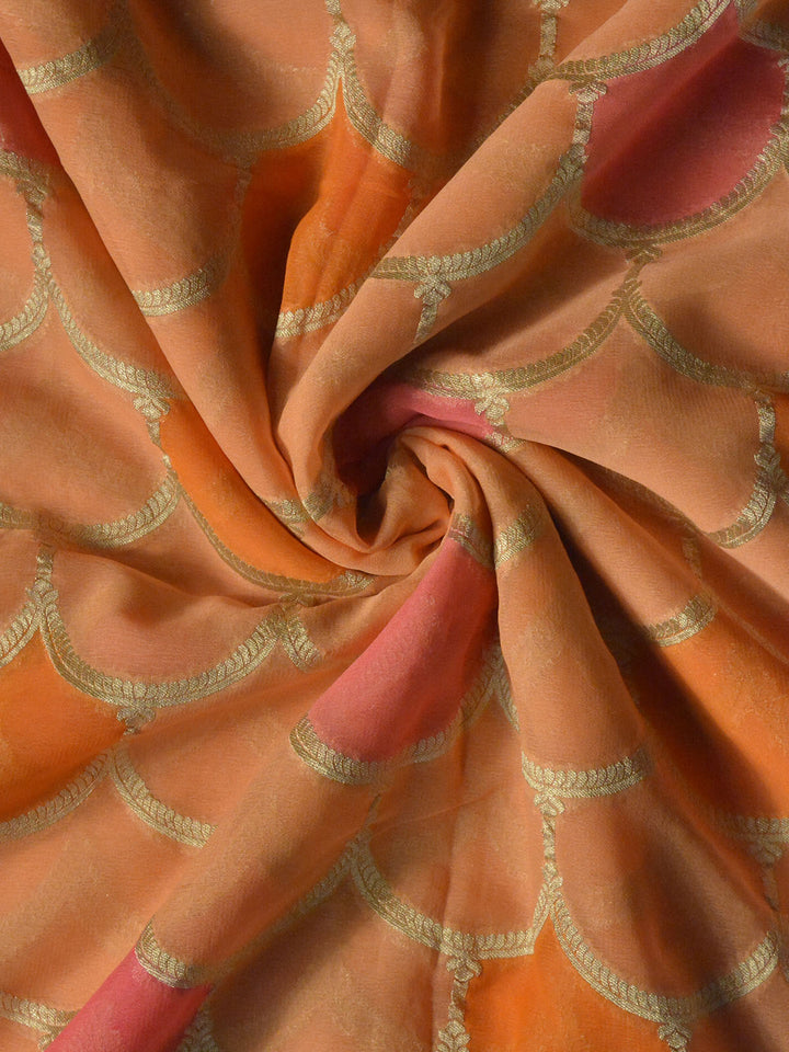 Orange Khaddi Georgette Silk Banarasi Saree SA292ORA