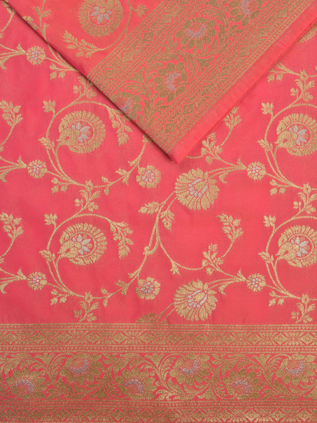 Pink Semi Katan Banarasi Saree_3