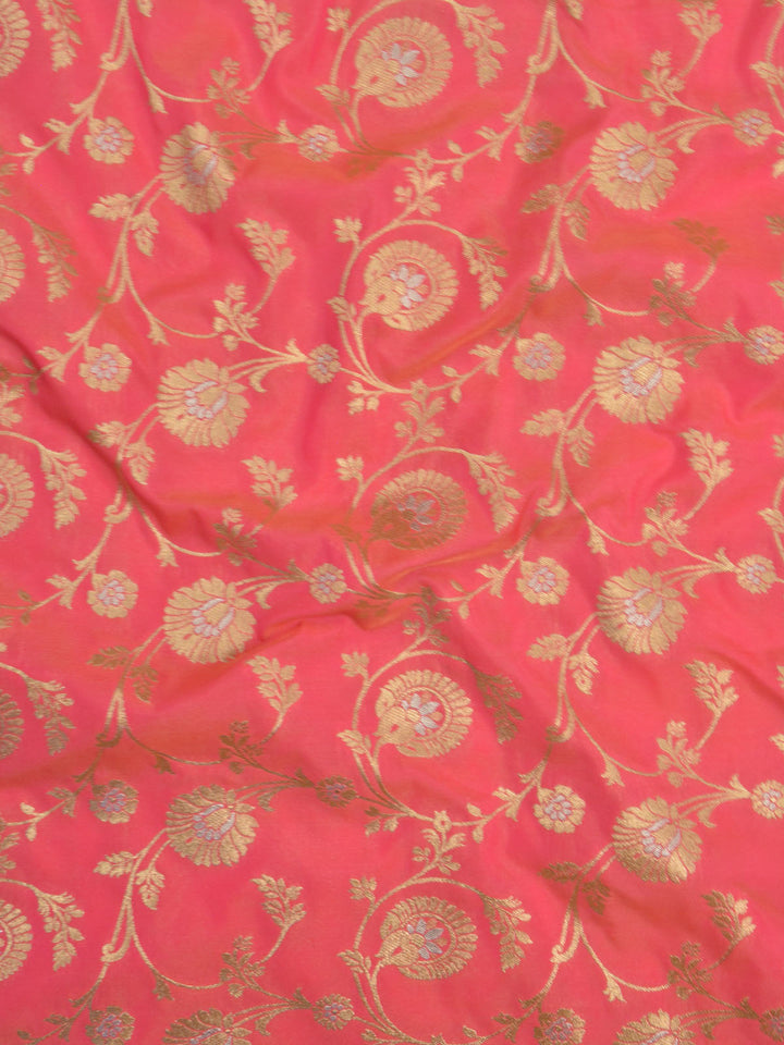 Pink Semi Katan Banarasi Saree