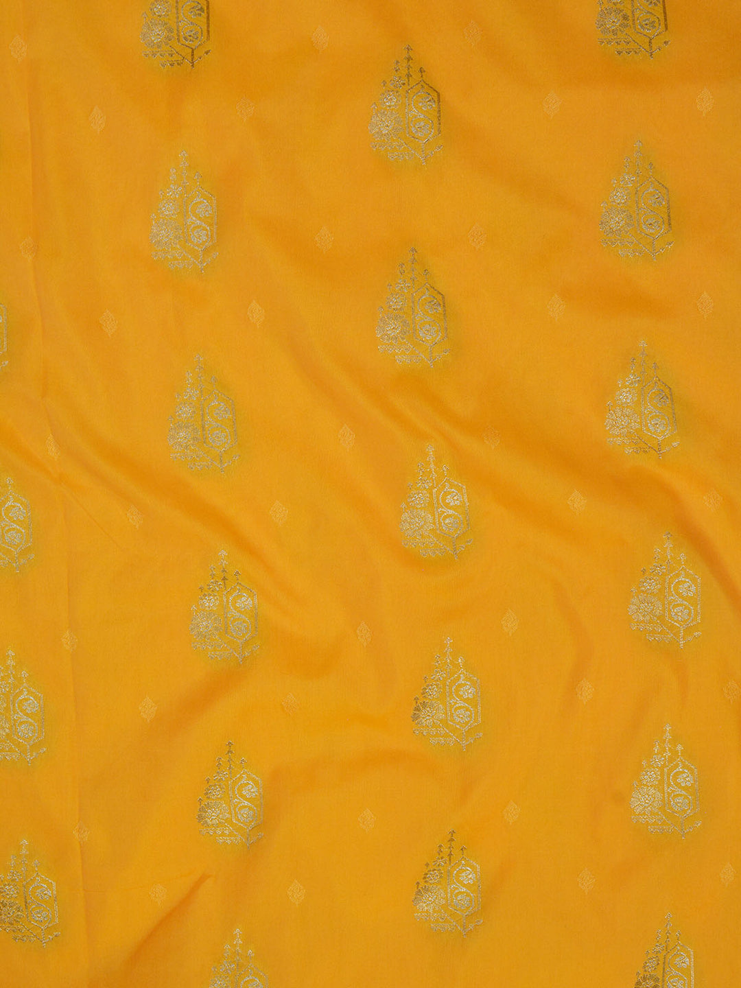 Yellow Semi Katan Banarasi Saree_4