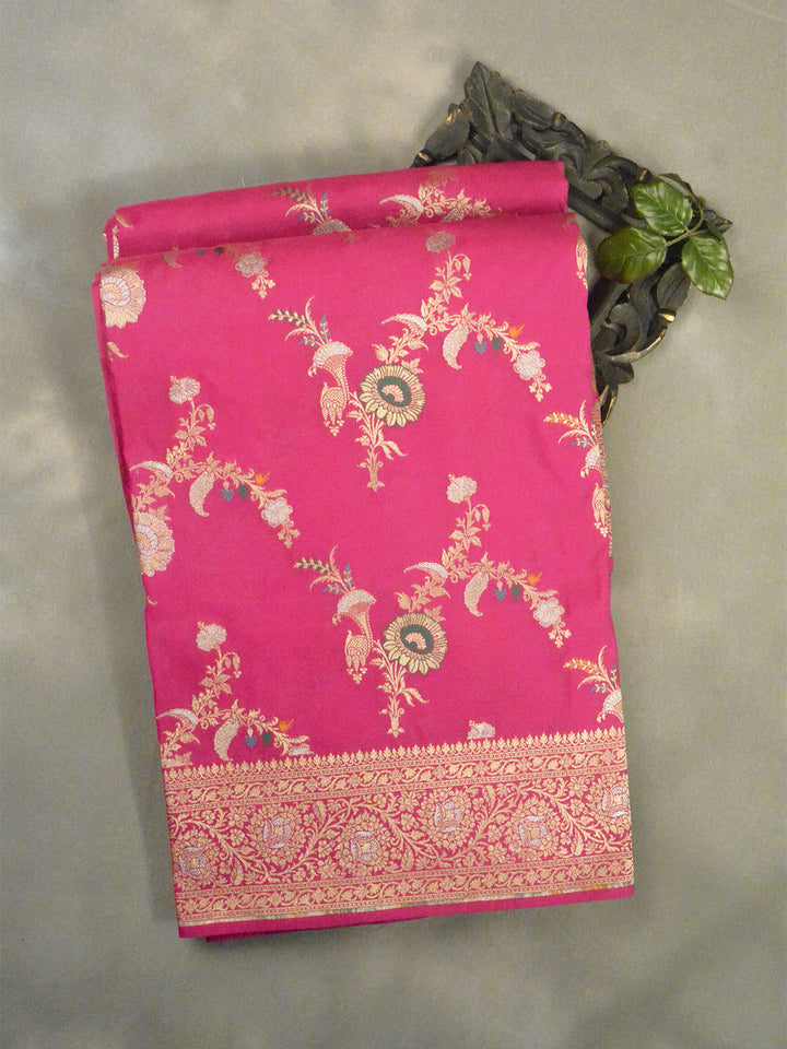 Purple Semi Katan Banarasi Saree