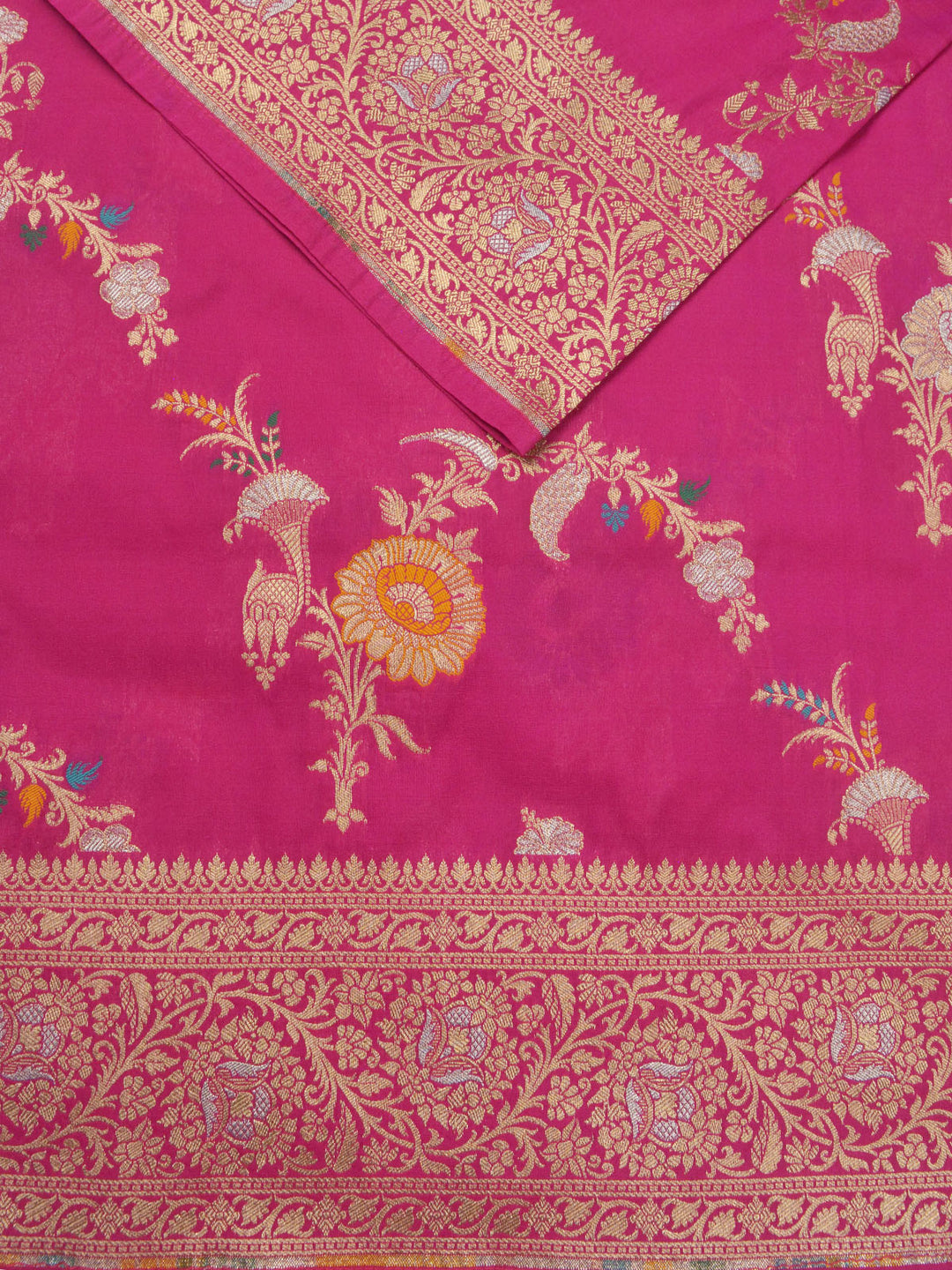 Purple Semi Katan Banarasi Saree_2