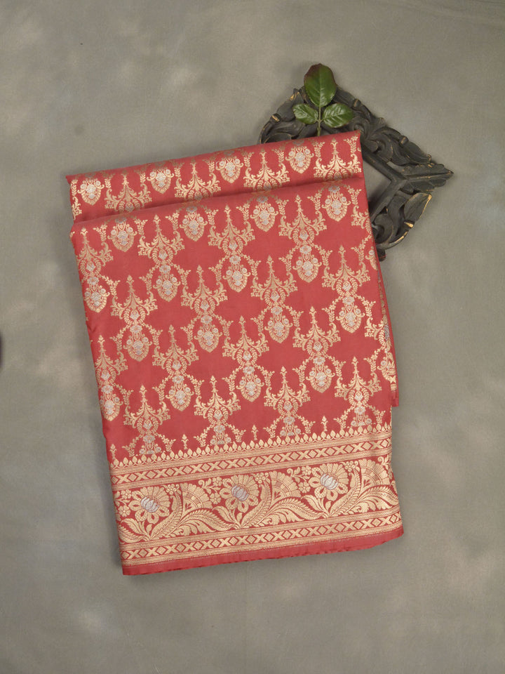 Rust Semi Katan Banarasi Saree