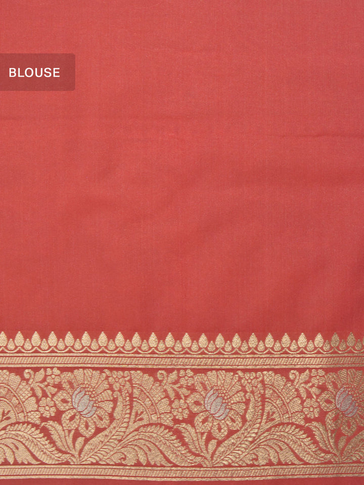 Rust Semi Katan Banarasi Saree