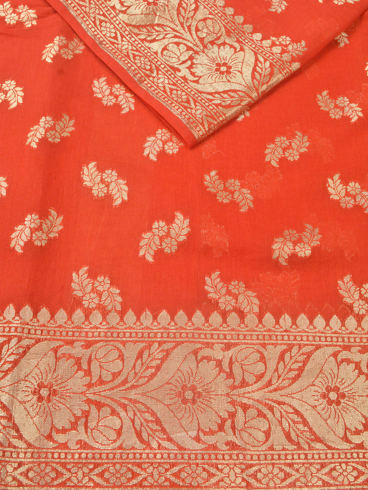 Red Mulmul Banarasi Saree