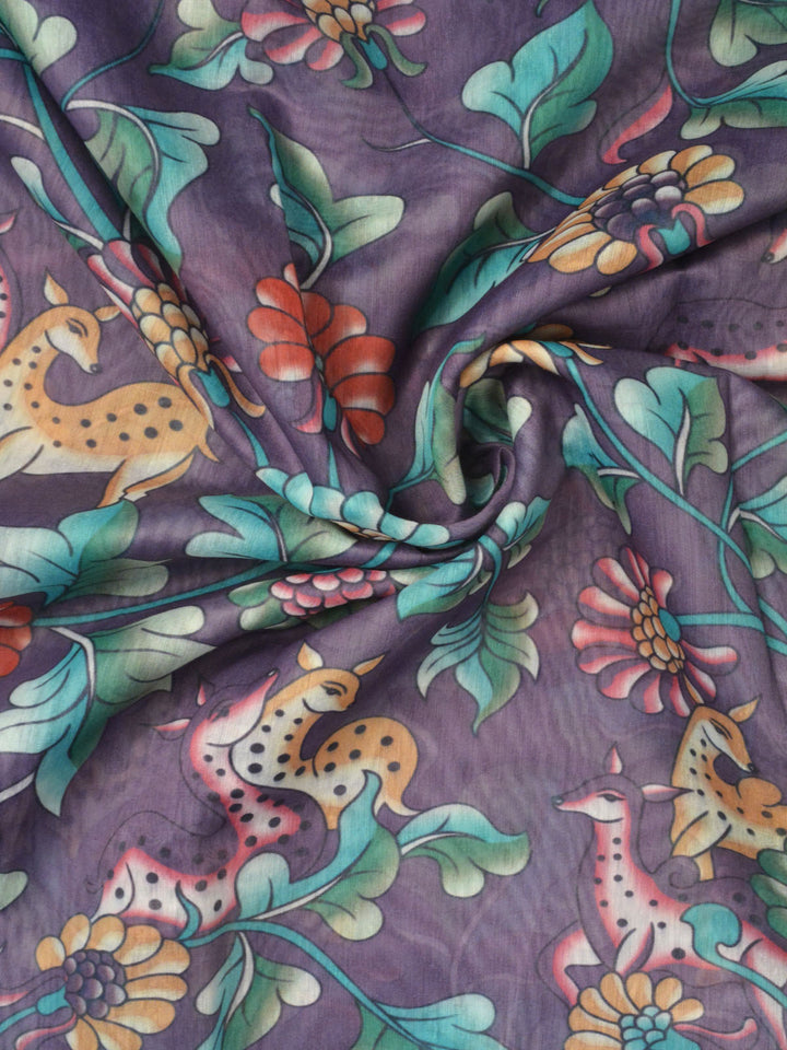 Purple Chanderi Banarasi Saree