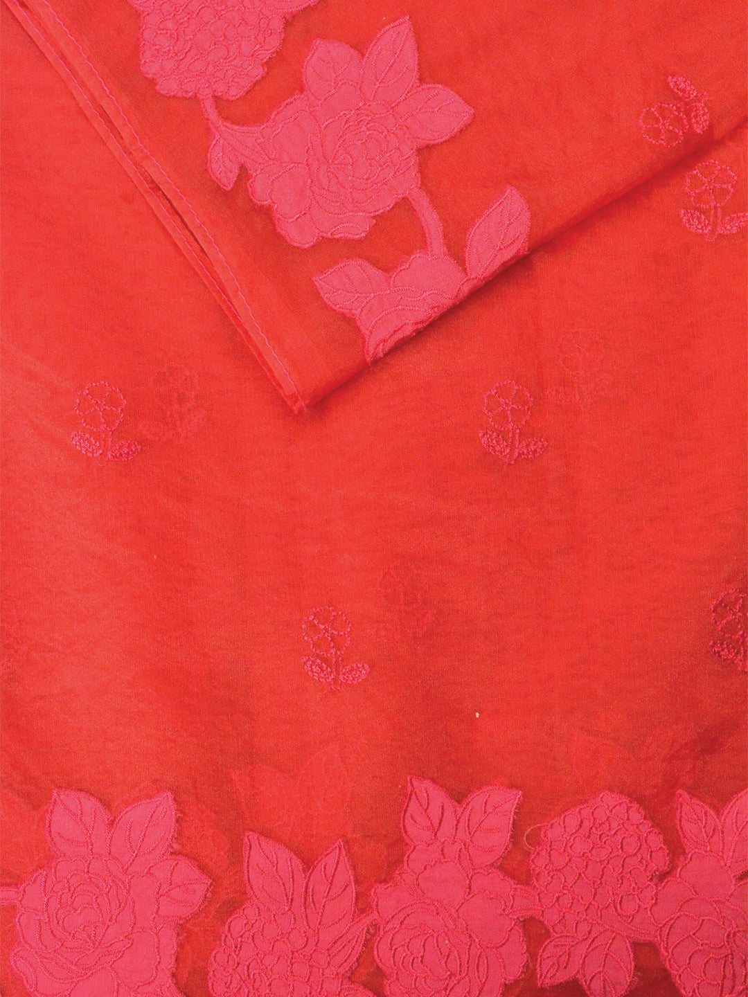 Red Organza Banarasi Saree_2