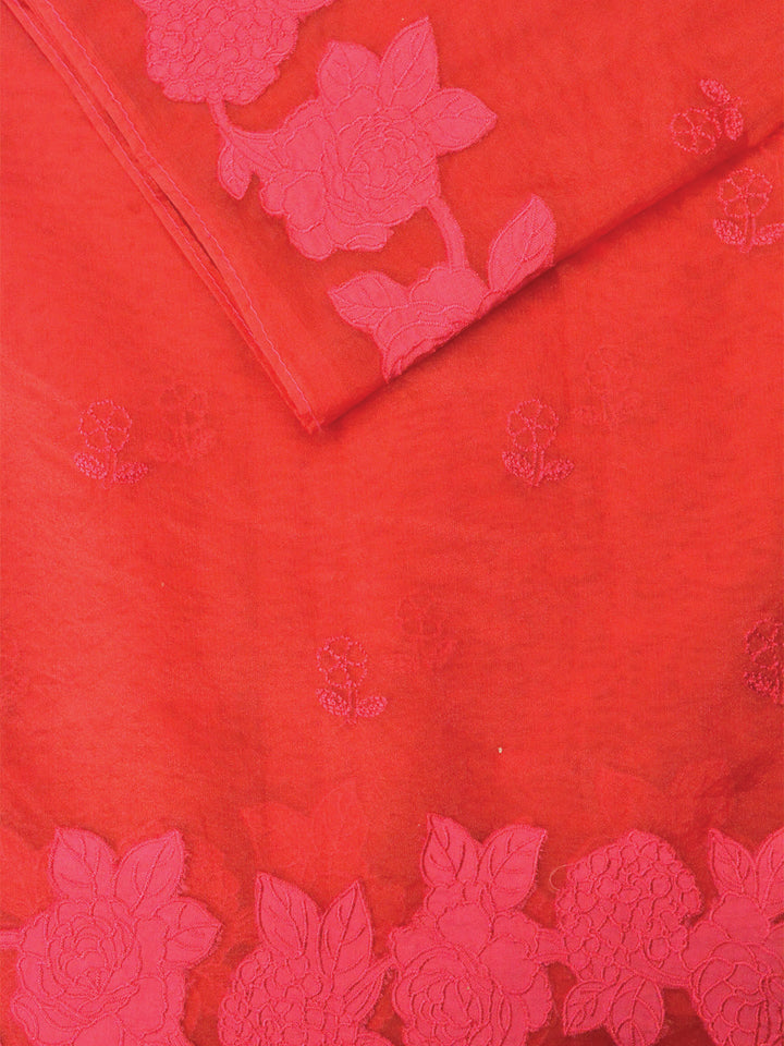 Red Organza Banarasi Saree