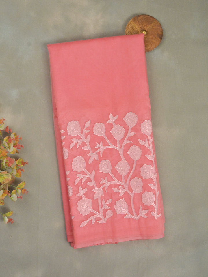 Pink Organza Banarasi Saree